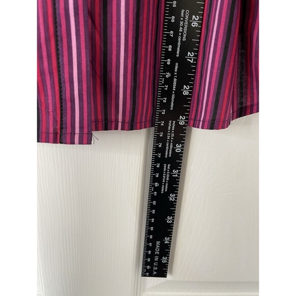 Roaman's Womens Plus Size Kate Tunic Big Shirt Purple Stripe 16 W Button-up 3/4 - Picture 8 of 11